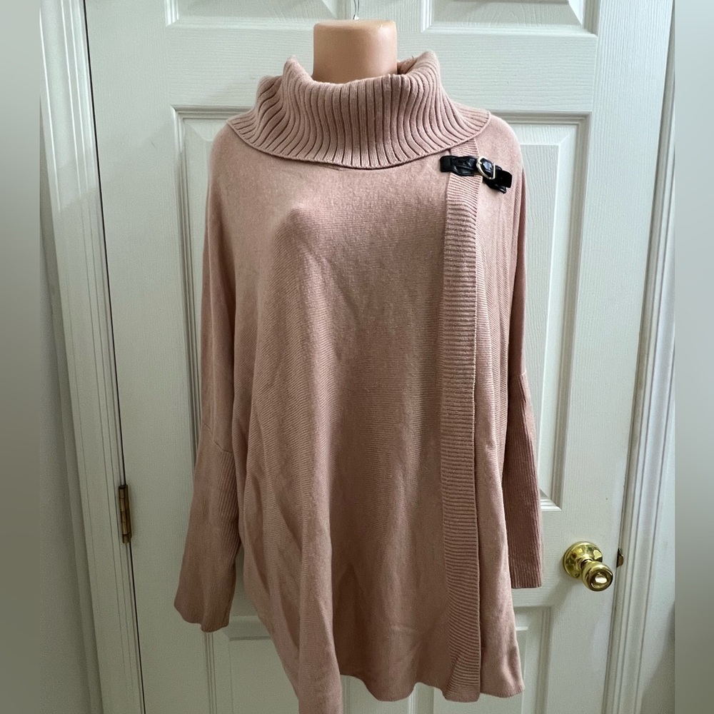 Calvin Klein Blush Wrap Sweater with Bow Detail